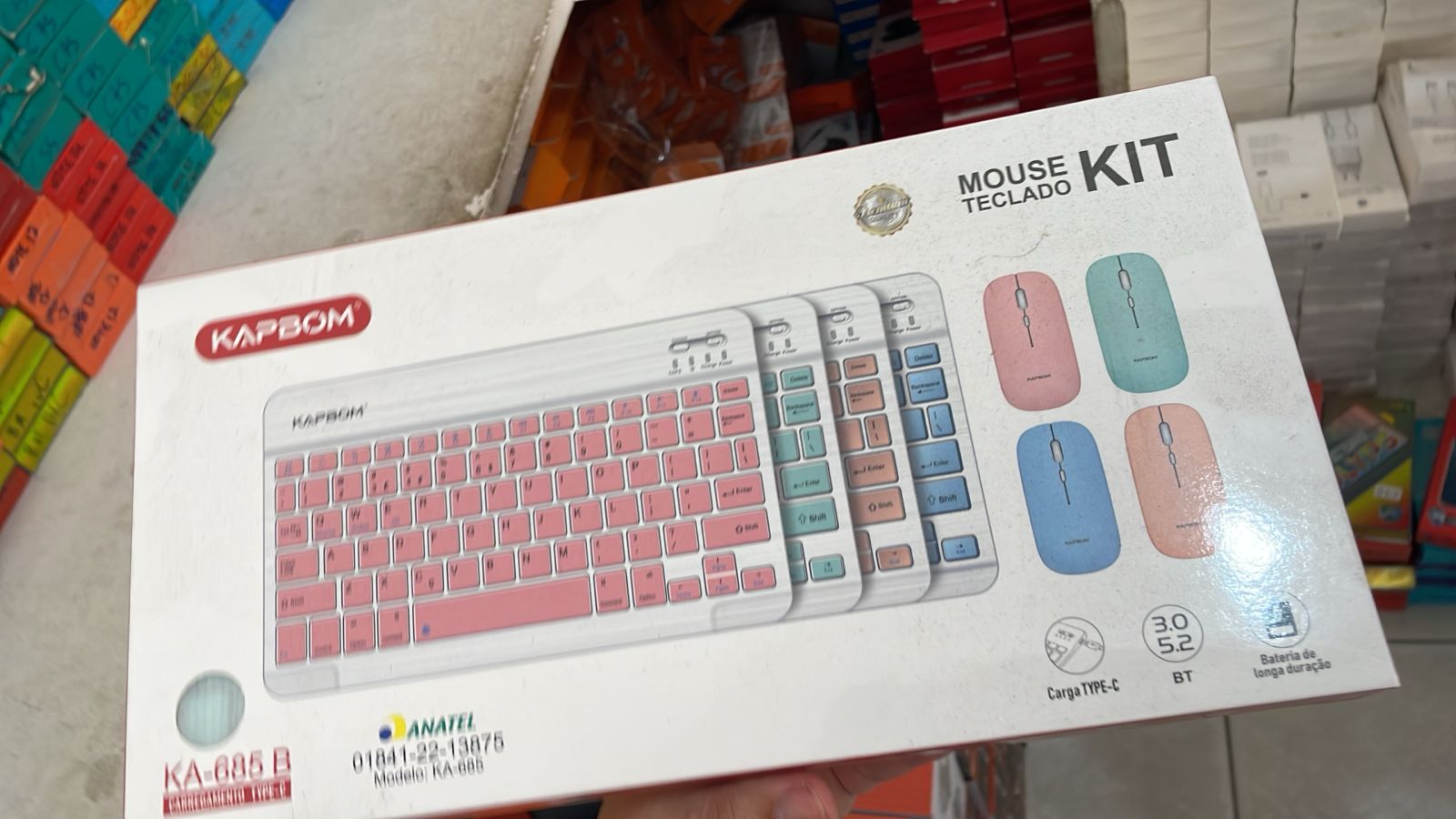 Kit teclado e Mouse Bluetooth KA-685-B